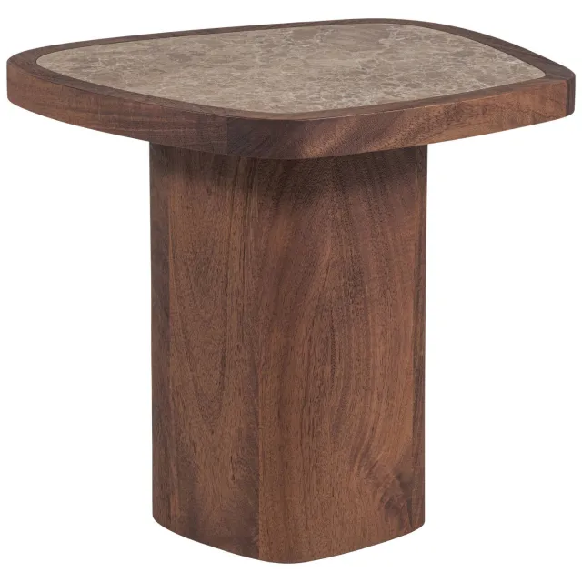 WOOOD Granu Bijzettafel - Marmer/Mangohout - Bruin - 50x53x45 brown