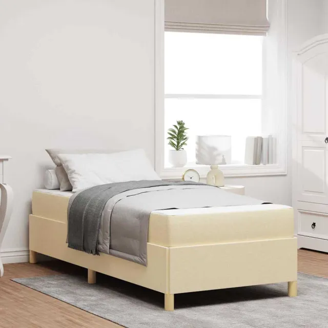 vidaXL Boxspringbed Crème 90 x 200 cm Stof