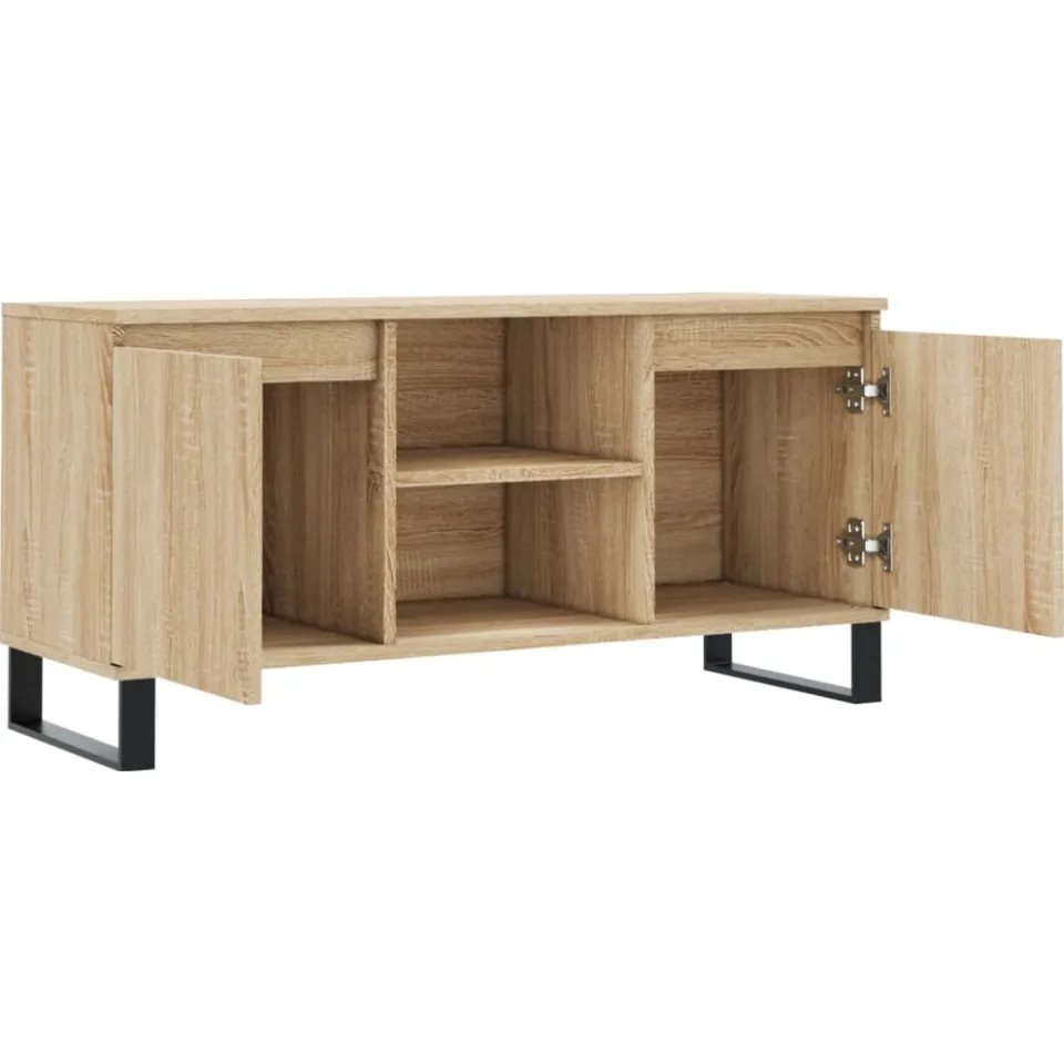 vidaXL Tv-meubel 104x35x50 cm bewerkt hout sonoma eikenkleurig, foto 4