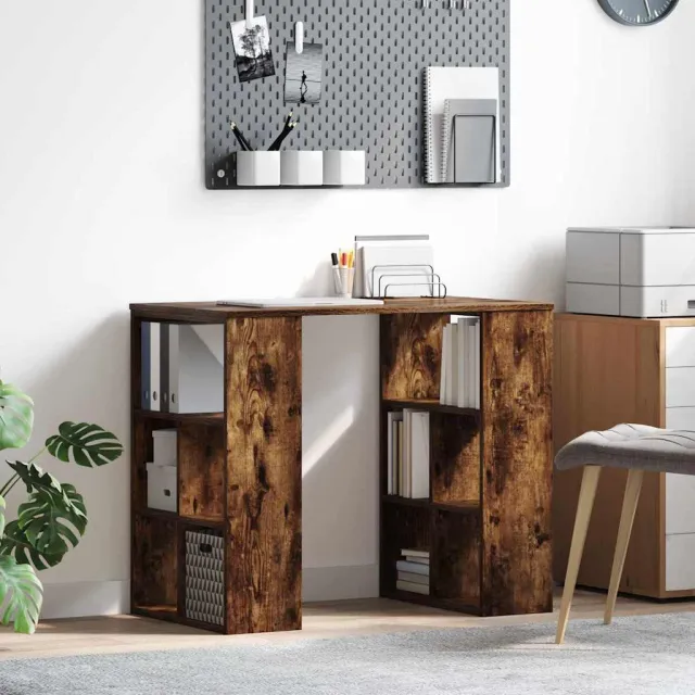 vidaXL Bureau Gerookt eiken 90 x 50 x 75 cm Bewerkt hout Bruin