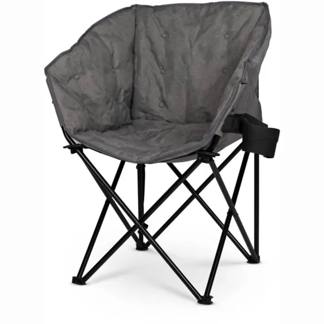 Kampa Fauteuil - KAMPA - TUBB Stoel Grijs - Opklapbaar, gestoffeerd - Grijs - 120 kg