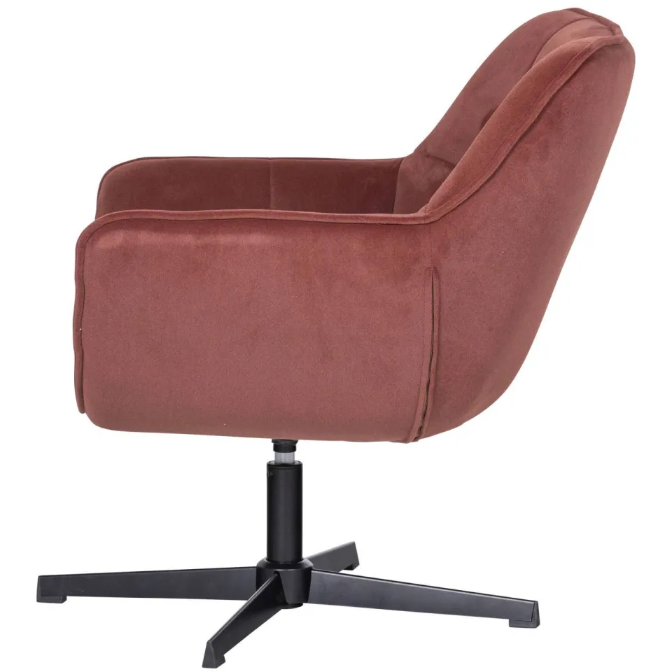 WOOOD Wibo Draaifauteuil - Velvet - Mat Zand - 94x71x83, foto 3