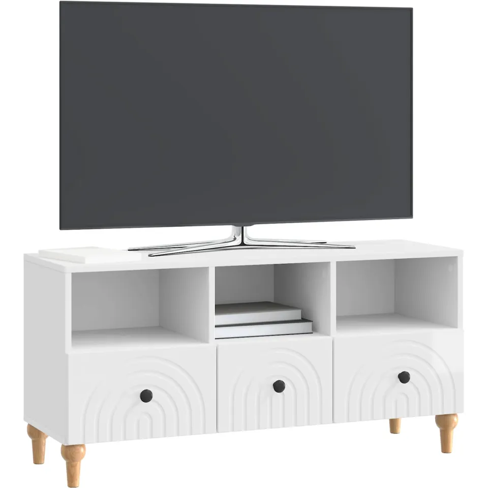 vidaXL TV-kast 102 x 34,5 x 50 cm Hoogglans Wit Geconstrueerd hout