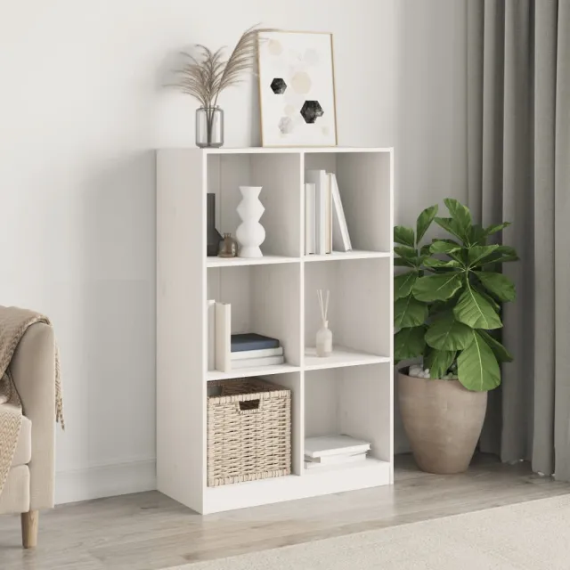 vidaXL Boekenkast 70x33x110 massief grenenhout wit, foto 2