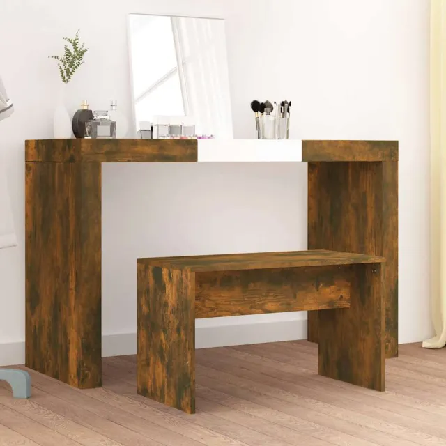 vidaXL Kaptafelkruk 70x35x45 cm bewerkt hout gerookt eikenkleurig Bruin