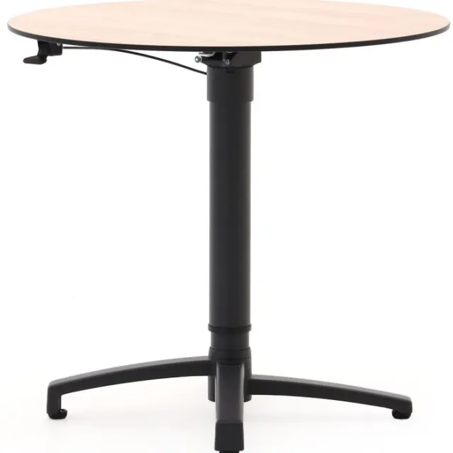 Bellagio tuinmeubelen Bellagio Canzo klaptafel Ø80 (h:73/109cm) verstelbaar Zwart
