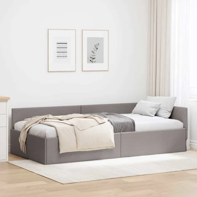 vidaXL Hoekbedframe Taupe 100 x 200 cm Stof