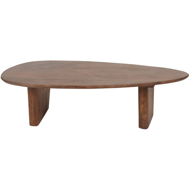 Home67 Salontafel Rudo 135 x 75 cm - Mangohout - Organisch - Japandi Bruin