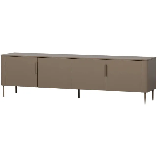 WOOOD Gunnar Tv Meubel - Grenenhout - Matzwart - 56x200x44 mud