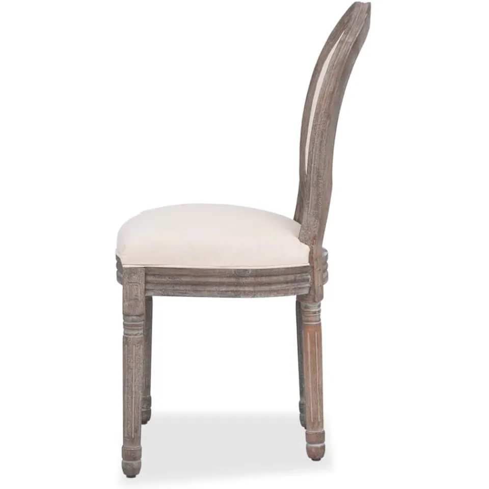 vidaXL Eetkamerstoelen 4 st stof crèmekleurig, foto 4