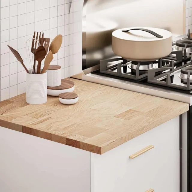 vidaXL Keuken werkblad rechthoekig 60x63,5x2,7 cm massief eikenhout Bruin