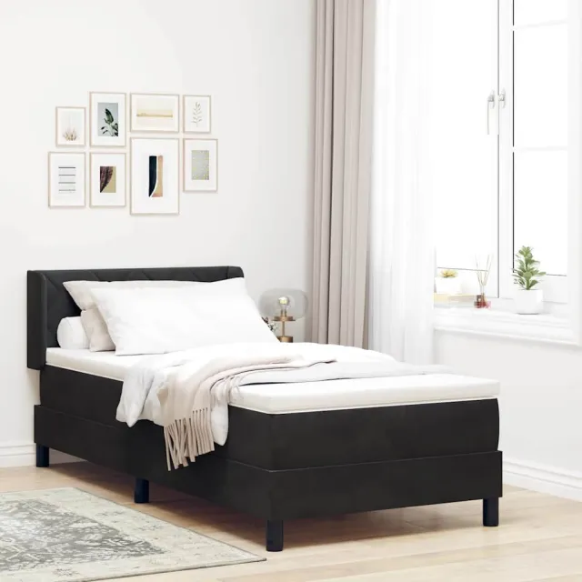 vidaXL Boxspringbed met hoofdeinde Blauw 190 x 90 cm Stof