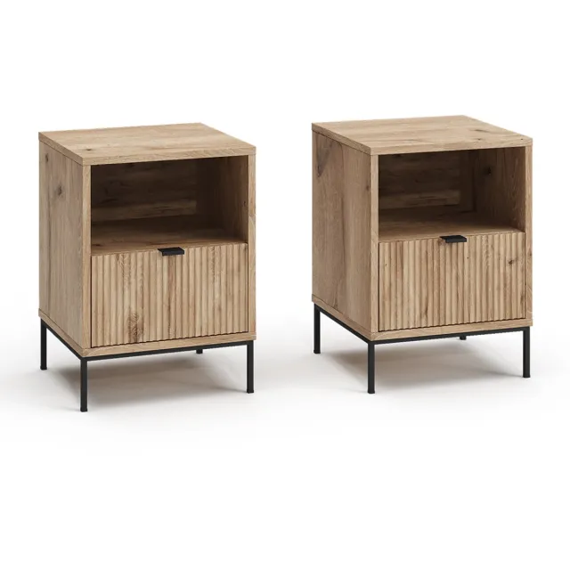 Vicco Eliza Nachtkastje – Set van 2 Viking Eik