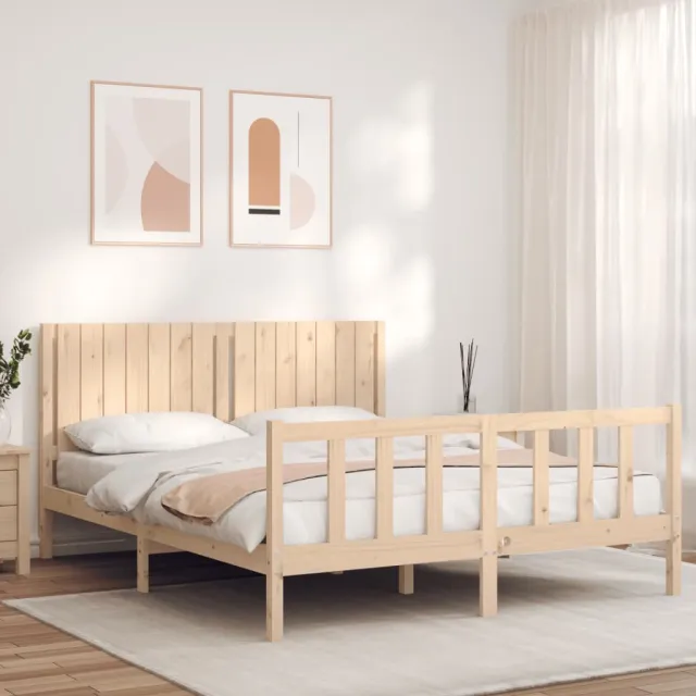 vidaXL Bedframe zonder matras massief grenenhout 160x200 cm bruin