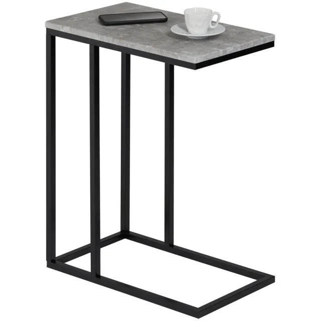 IDIMEX Bijzettafel DEBORA, rechthoekig, in betonlook/zwart grijs