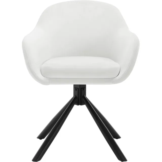 Happiq Eetkamerstoelen Supria - Set van 2 - Draaibaar - Fauteuil - Keuken - Voor eettafel - Cream - Velvet Wit