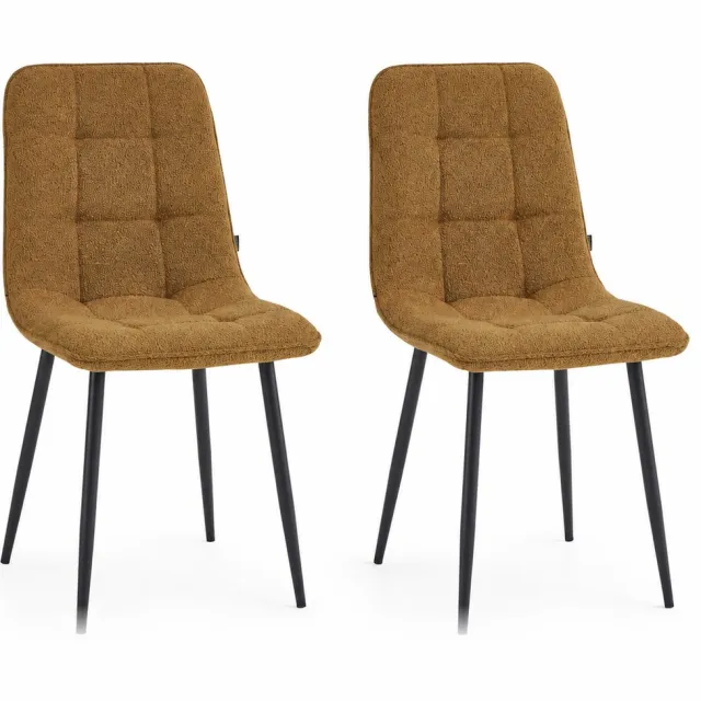 Colenis Ela Eetkamerstoel - Set Van 2 - Okergeel - Bouclé - Design
