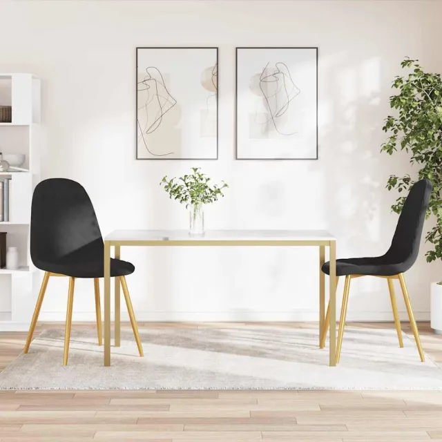 vidaXL Eetkamerstoelen 2 st fluweel lichtgrijs grijs, foto 2