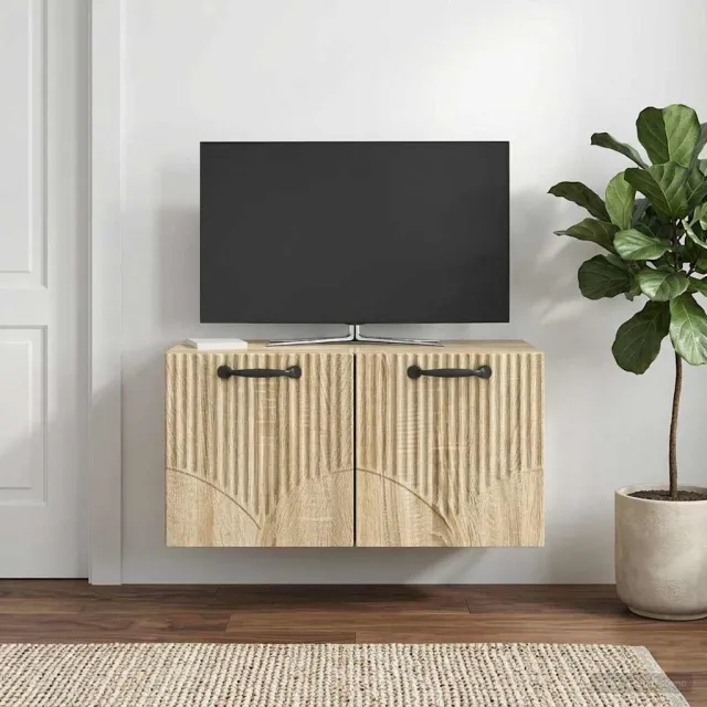 vidaXL Wandbeugel TV-kast Sonoma Eiken 59,5 x 31 x 30 cm Bewerkt hout Bruin