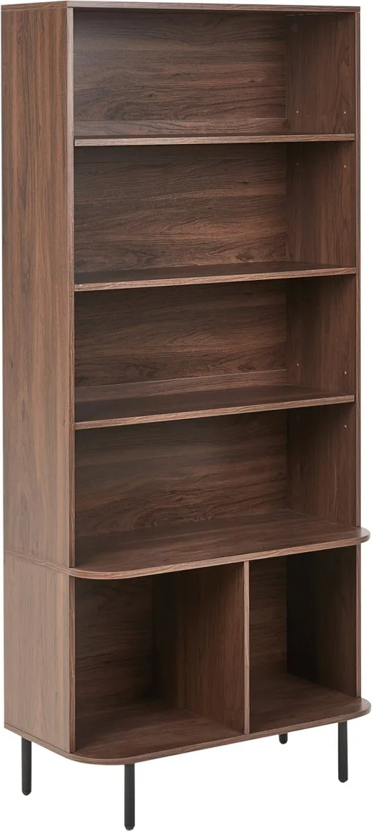 Beliani BRADLEY - Boekenkast met 6 planken - Donkerbruin - MDF