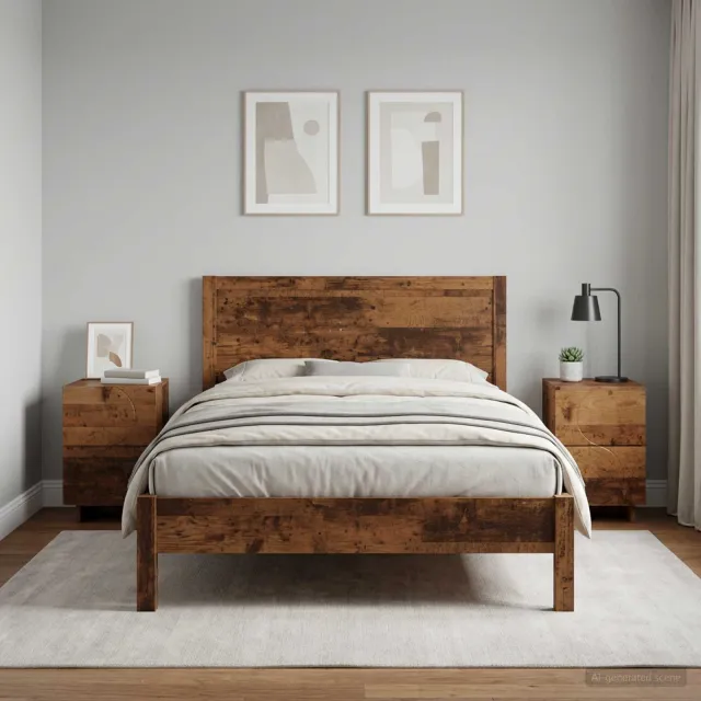 vidaXL Nachtkastje 2 st Oud hout 33,5 x 34,5 x 50 cm Bewerkt hout bruin, foto 2