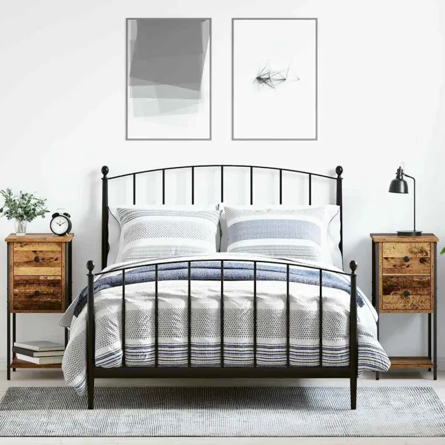 vidaXL Nachtkastje 2 st Oud hout 32 x 42 x 70 cm Bewerkt hout Bruin