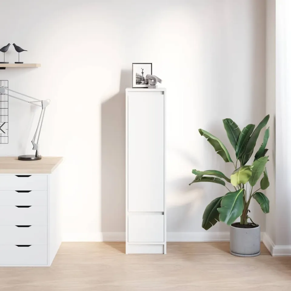 vidaXL Highboard 29,5x34x119,5 cm spaanplaat wit, foto 3
