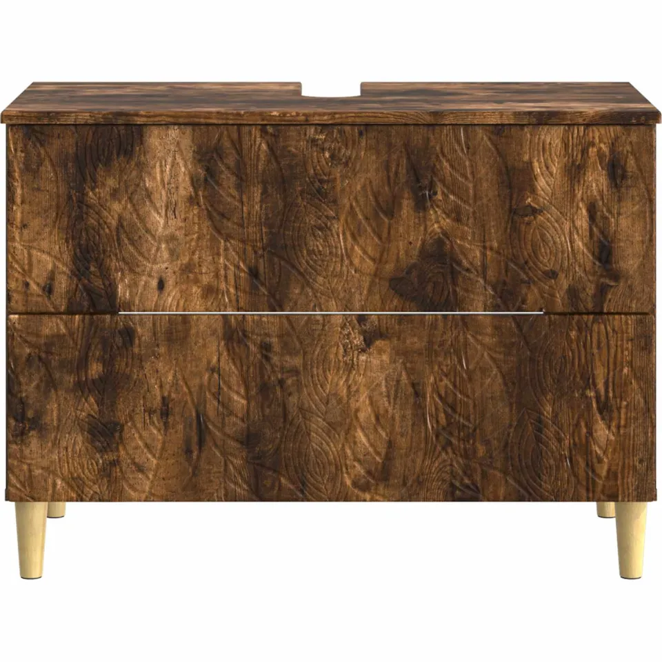 vidaXL Badkamer wastafelkast DELFT Gerookt eiken 82 x 41 x 59 cm, foto 4