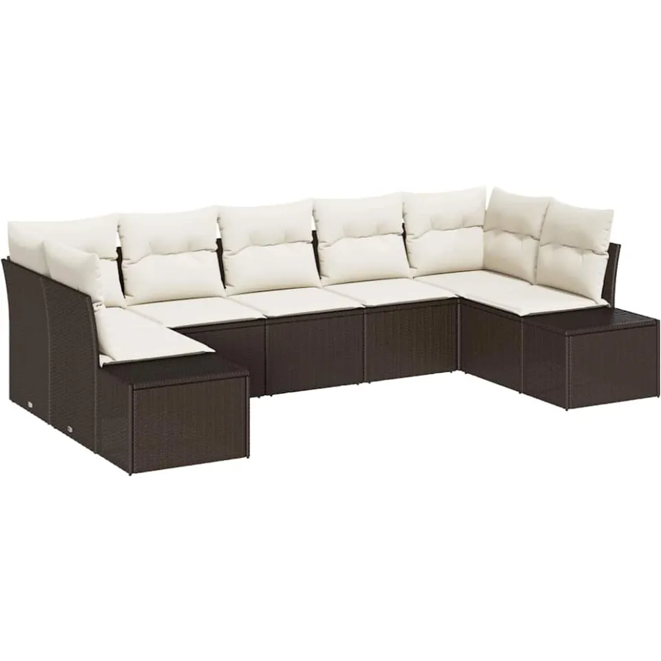 vidaXL Tuin Sofa Set 7 st Bruin poly rattan
