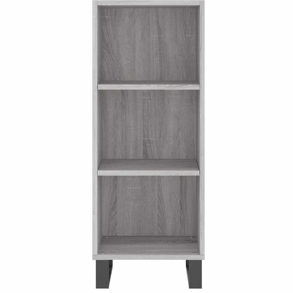 vidaXL Dressoir 34,5x32,5x90 cm bewerkt hout grijs sonoma eikenkleurig