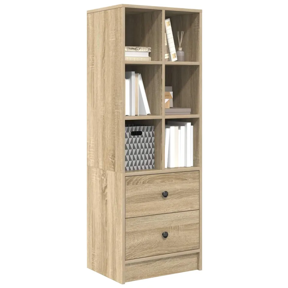 vidaXL Hoge kast met lade Sonoma Eiken 45,5 x 34 x 127 cm Bruin