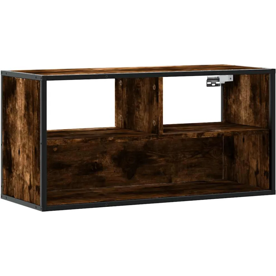 vidaXL Tv-meubel 80x31x39,5cm bewerkt hout metaal gerookt eikenkleurig, foto 3
