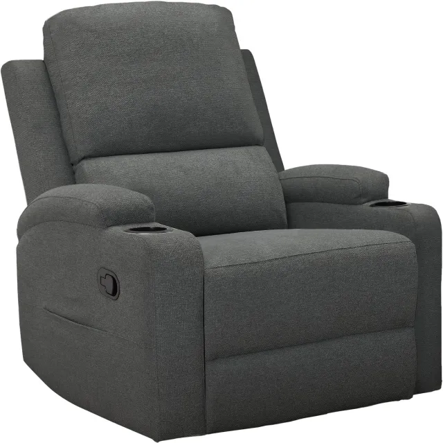 Notio Living DALLAS-Fauteuil met handmatige functie in stof antraciet