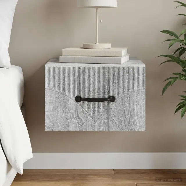 vidaXL Wandbeugel Bedkast Grijs sonoma 34,5 x 33 x 20 cm Bewerkt hout, foto 2