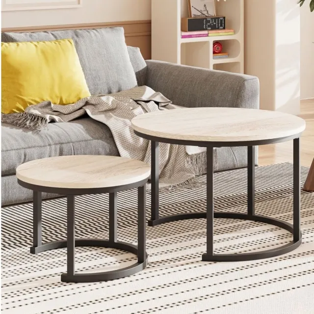 Imperatoris Salontafel - Geschikt voor Woonkamer, Thuiskantoor & Buiten - Stijlvolle Salon Tafel en Sidetable - Set van 2 - Wit en Zwart - 70 x 120 x 48 cm - van Imperatoris