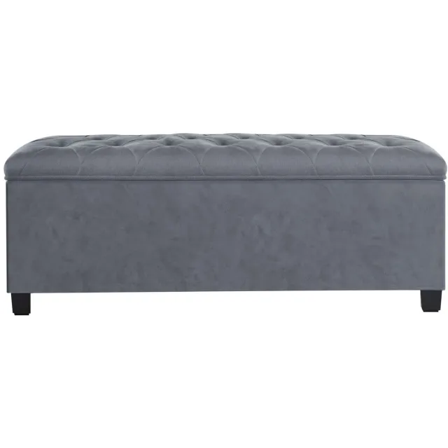 Songmics Opbergpoef – Bankje met poten – 40 x 110 x 40 cm – Grijs