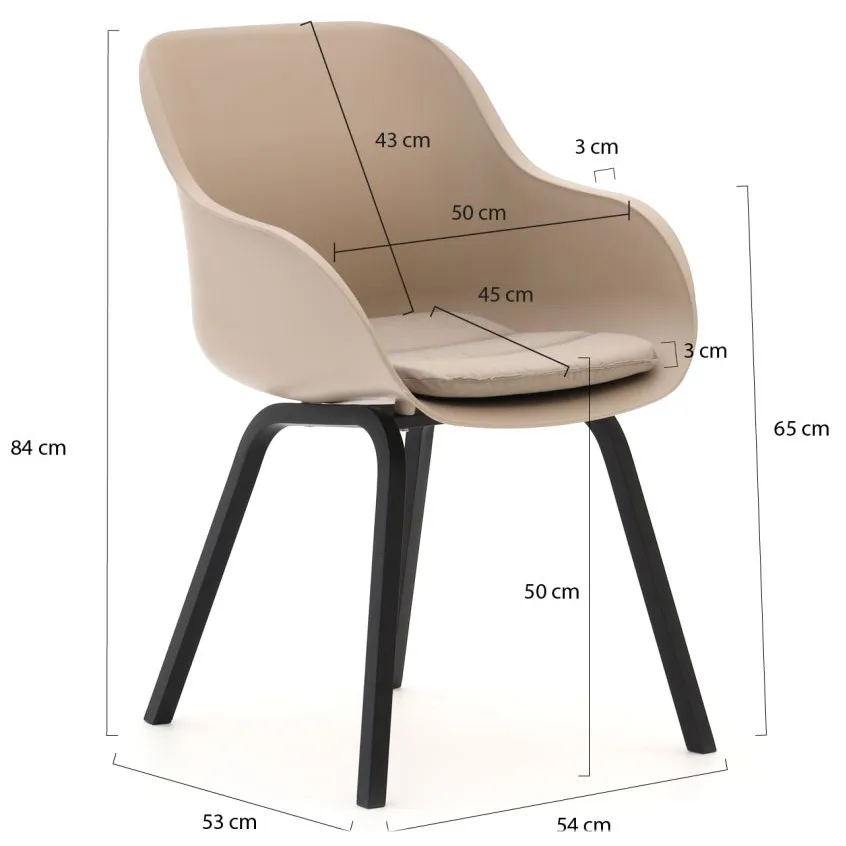 Hartman tuinmeubelen Hartman Le Soleil Element dining tuinstoel Taupe