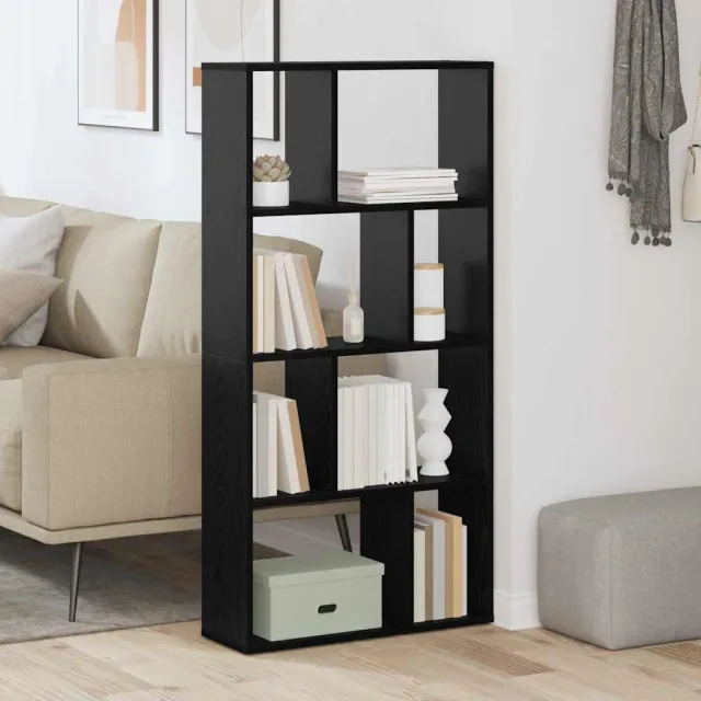 vidaXL Boekenkast 8-laags 60 x 20 x 120,5 cm Bewerkt hout Zwart Eiken, foto 2