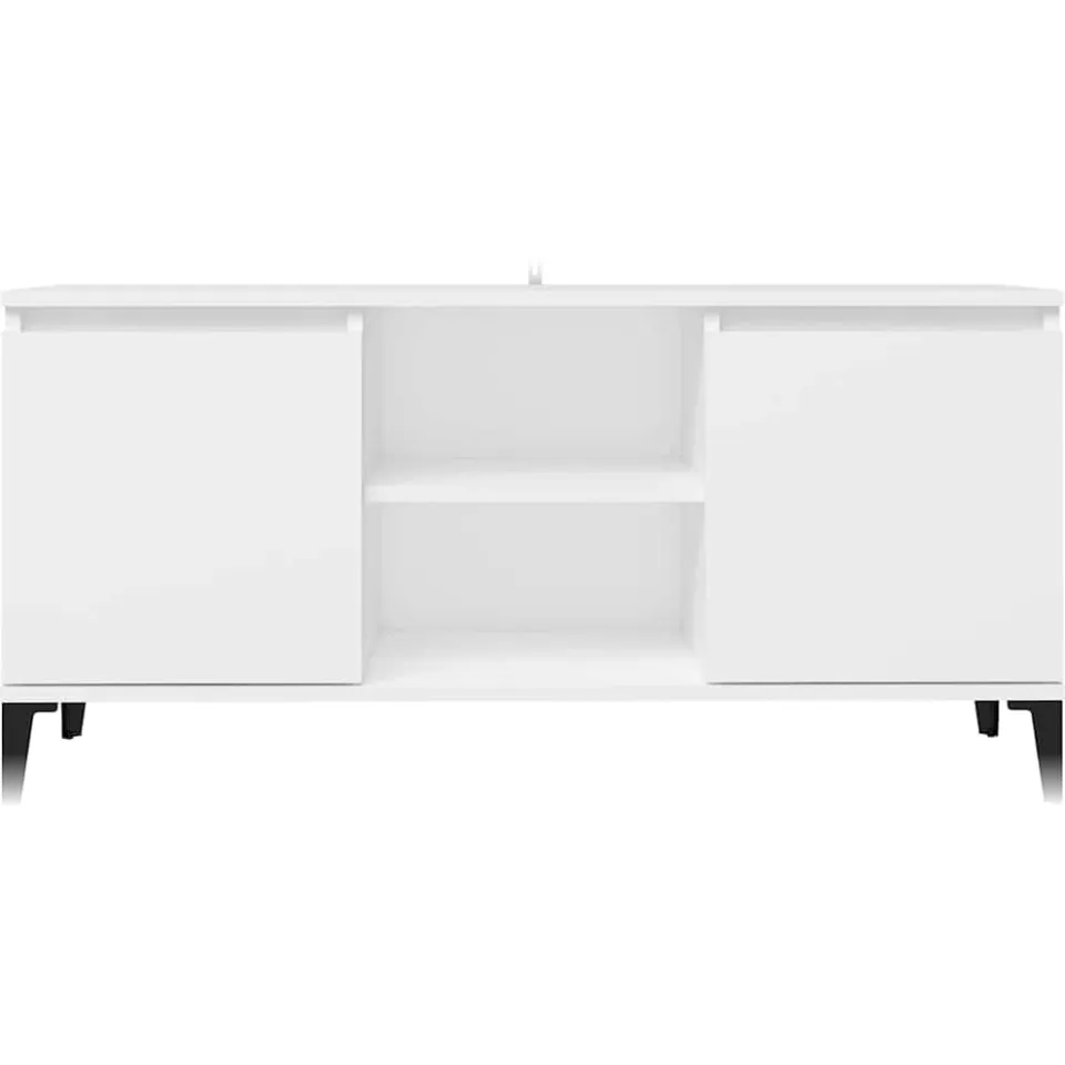 vidaXL Tv-meubel met metalen poten 103,5x35x50 cm wit, foto 3