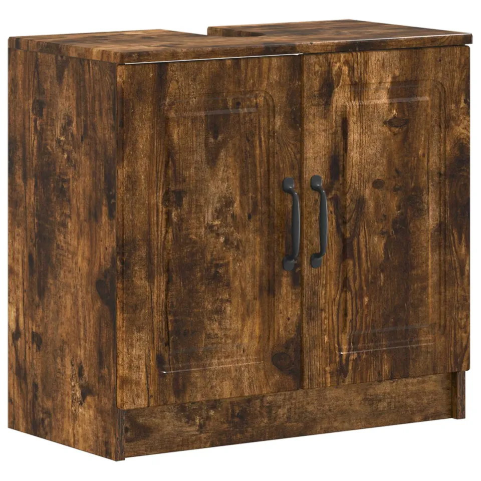 vidaXL Badkamer wastafelkast UTRECHT Gerookt eiken 59,5 x 31,5 x 59 cm, foto 3