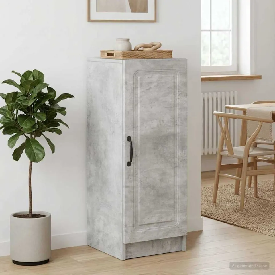 vidaXL Dressoir Betongrijs 33 x 34,5 x 87 cm Bewerkt hout grijs, foto 3