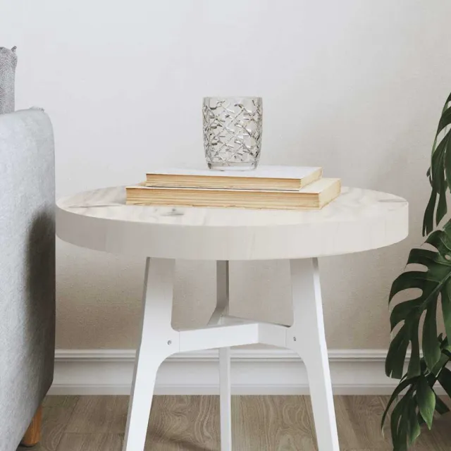 vidaXL Tafelblad rond Ø40x3 cm massief grenenhout wit