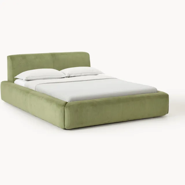 Westwing Collection Gestoffeerd bed Melva Groen