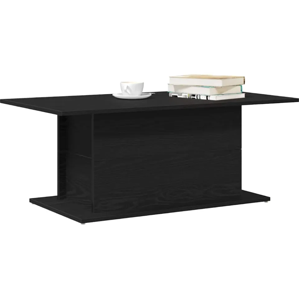 vidaXL Salontafel Zwart Eiken 102 x 55,5 x 40 cm Bewerkt hout