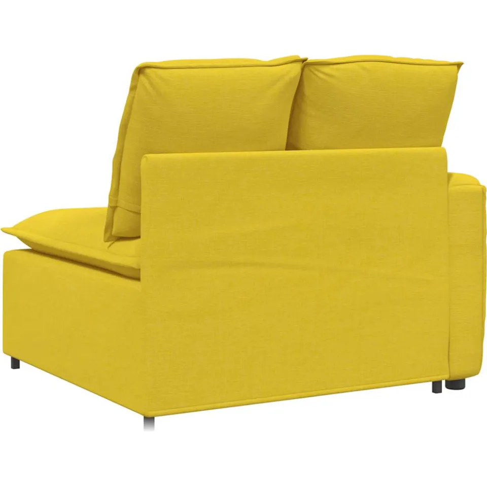 vidaXL Modulaire bank Armleuning eindmodule met kussens 100 cm geel, foto 4