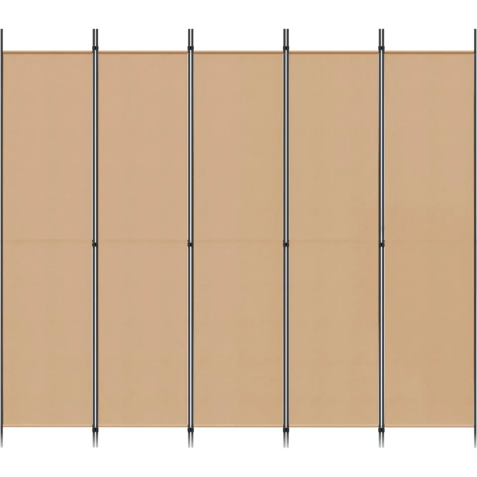 vidaXL 5-Panel Room Divider Beige 250 x 220 cm Stof, foto 4