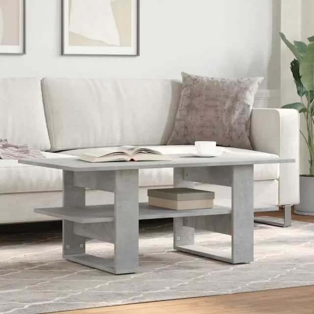 vidaXL Salontafel 102x55x42 cm bewerkt hout betongrijs grijs, foto 2