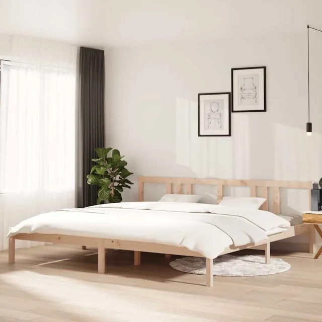 vidaXL Bedframe zonder matras massief hout 200x200 cm Bruin