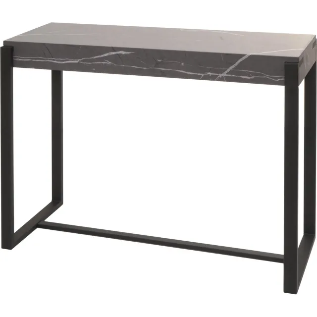 MCW Console tafel MCW-L53, telefoontafel werktafel bijzettafel opbergtafel, metaal 81x100x40cm ~ marmer look grijs