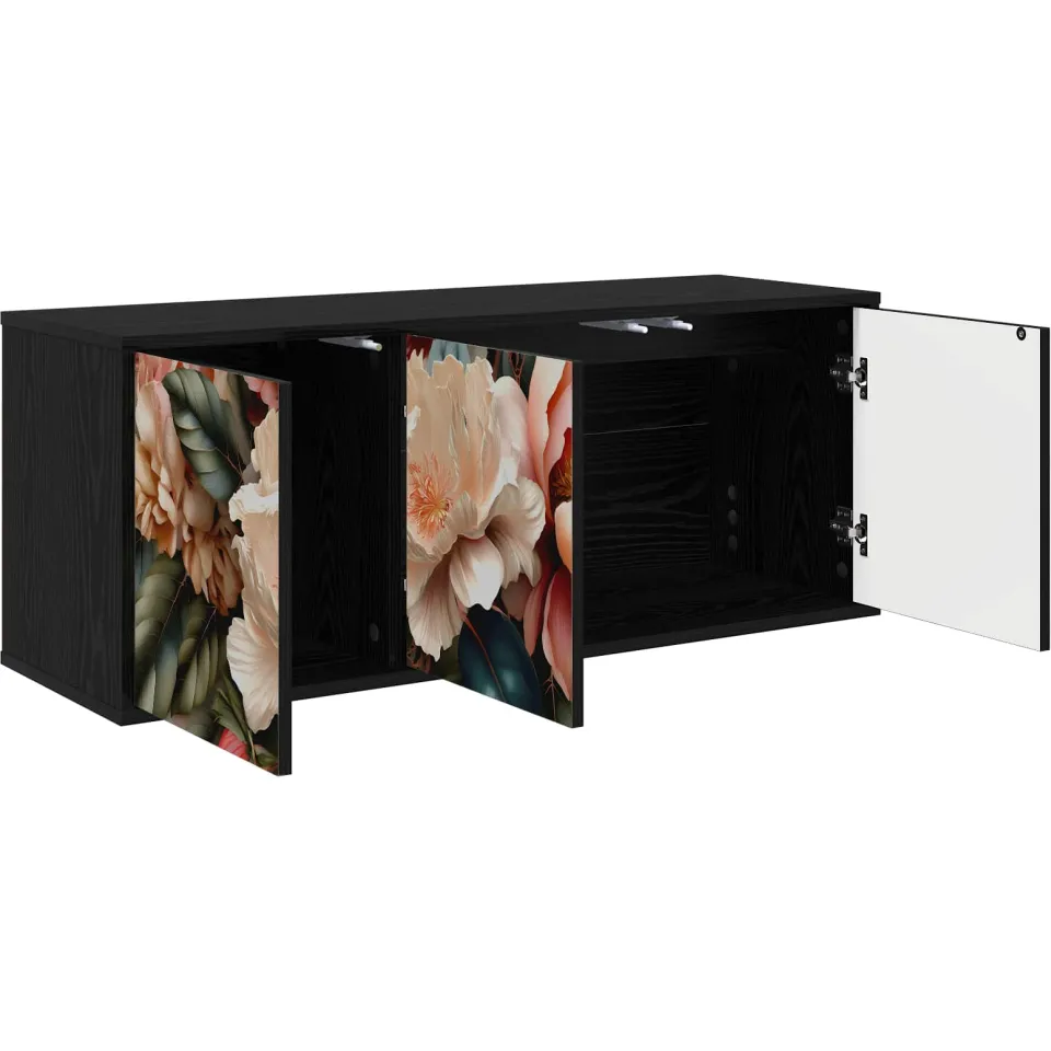 vidaXL Wandgemonteerd tv-meubel BORNE 102 x 33 x 40 cm Zwart eiken